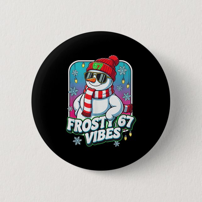 Frosty Vibes 67 Snowman Christmas  Knapp (Framsida)
