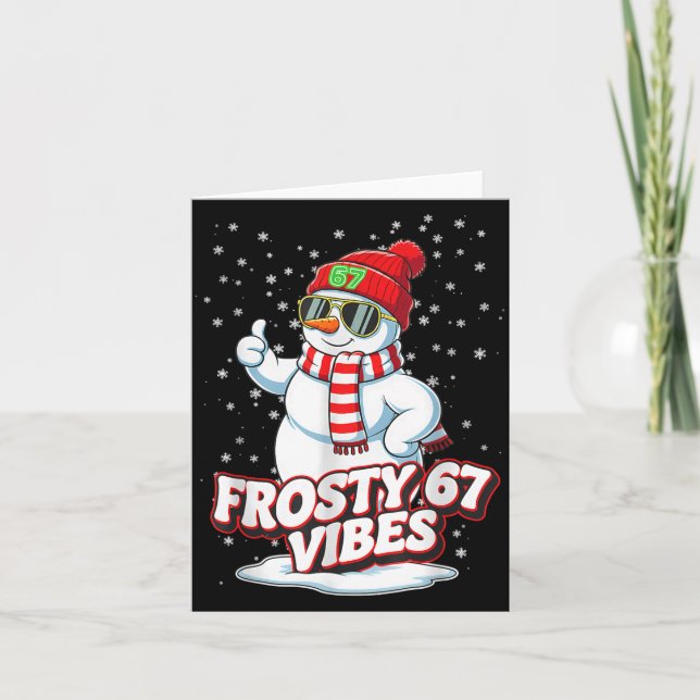Frosty Vibes 67 Snowman For Winter - Six Seven Mem Kort (Framsida)