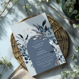 Frosty Winter Blommigt Arch bröllopsinbjudan Inbjudningar