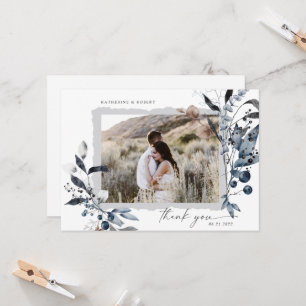 Frosty Winter Blommigt Tack Bröllop Card