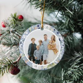 Frosty Winter Foliage Greenery Photo jul Julgransprydnad Keramik