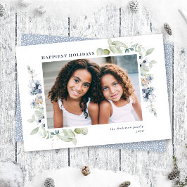 Frosty Winter Foliage Helgdag Photo Card Julkort
