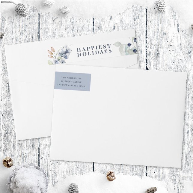 Frosty Winter Foliage Helgdag Wrap Wrap-etikett Etikettband (Skapare uppladdad)