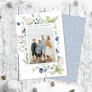 Frosty Winter Foliage Ram Helgdag Photo Card Julkort