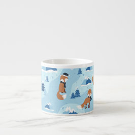 Frosty Winter Foxes Espressomugg