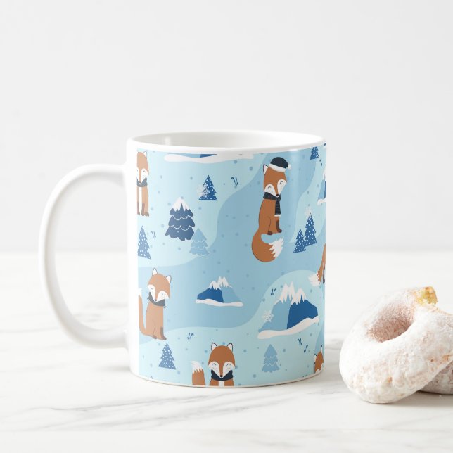 Frosty Winter Foxes Kaffemugg (Med munk)