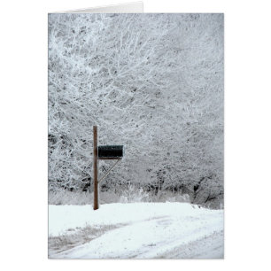 Frosty Winter God Land Road Hälsningskort