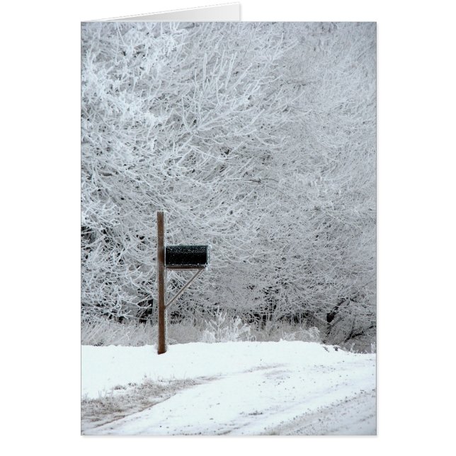 Frosty Winter God Land Road Hälsningskort (Framsidan)