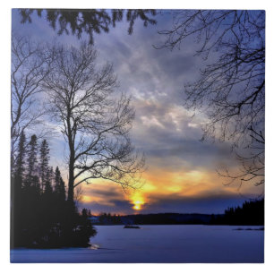 Frosty Winter Nght Kakelplatta