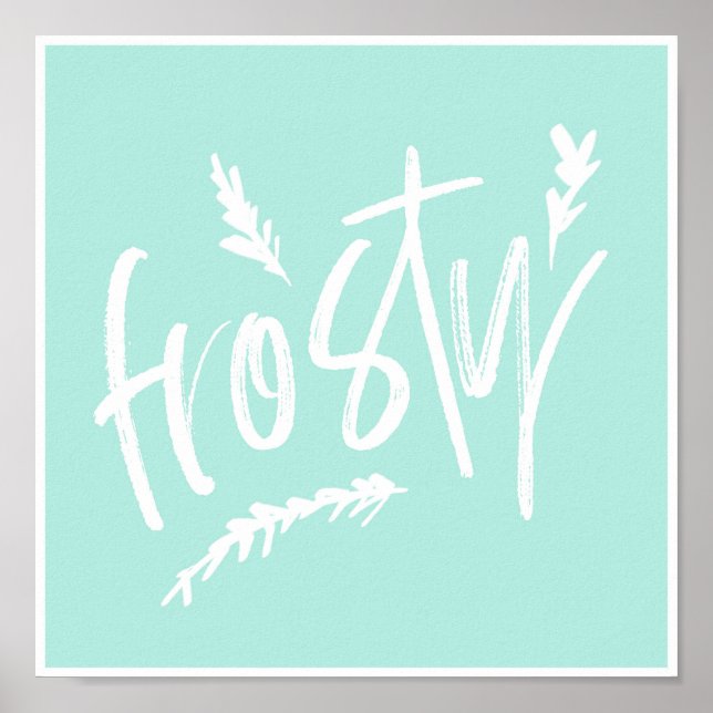 Frosty Wordart Typography Hand Lettering Winter Poster (Framsidan)