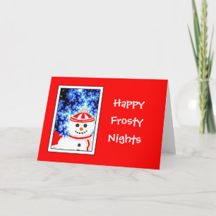 FROSTY'S NATT Snögubbe Design Greeting Card Helgkort