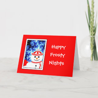 FROSTY'S NATT Snögubbe Design Greeting Card Helgkort