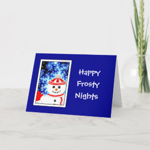 FROSTY'S NATT Snögubbe Design Greeting Card Helgkort