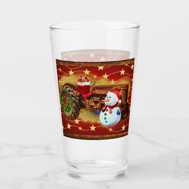 Frostys Vintage Red Tractor jul Glaskopp (Framsida)