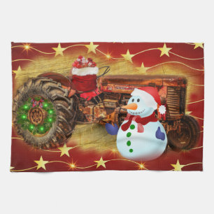 Frostys Vintage Red Tractor jul Kökshandduk