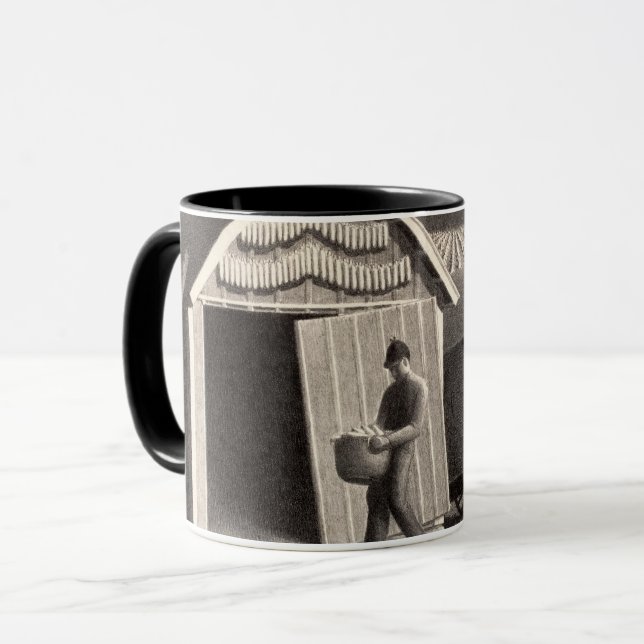 Frötid och skörd av Grant Wood Mugg (Framsida vänster)
