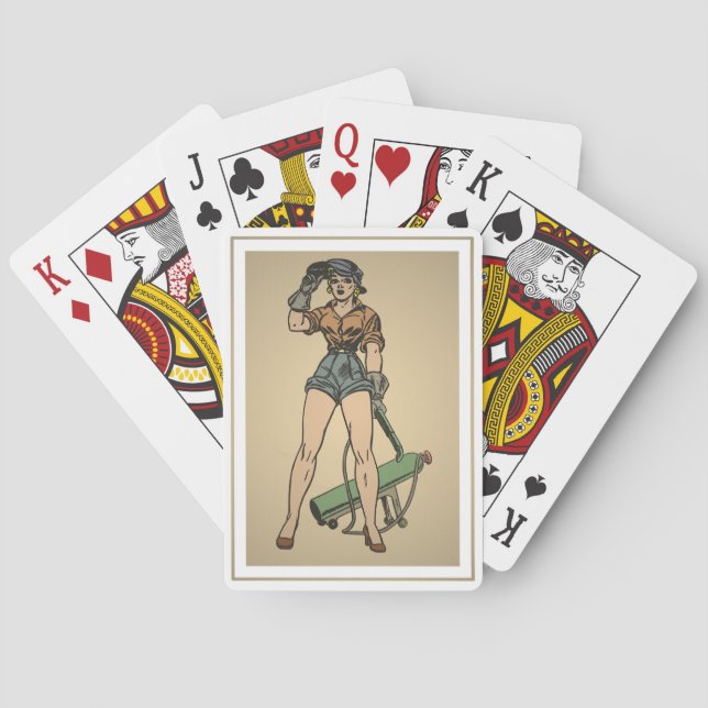 Frotté facklaWeldervintagen Casinokort (Baksidan)