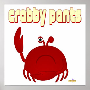 Frowning Red Crab Byxor Poster