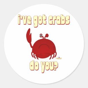 Frowning Red Crab Jag har Har Crabs Do You Runt Klistermärke