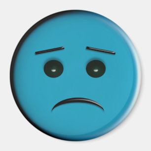 Frowny Ansikte 2 - Blue Magnet