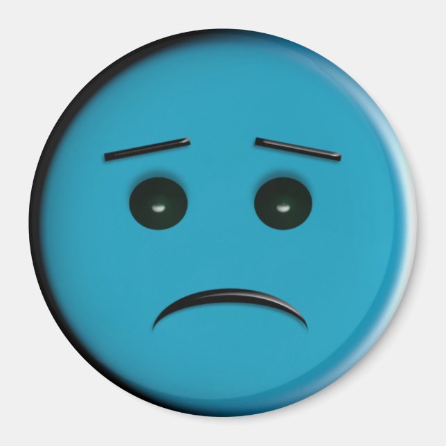 Frowny Ansikte 2 - Blue Magnet (Framsidan)