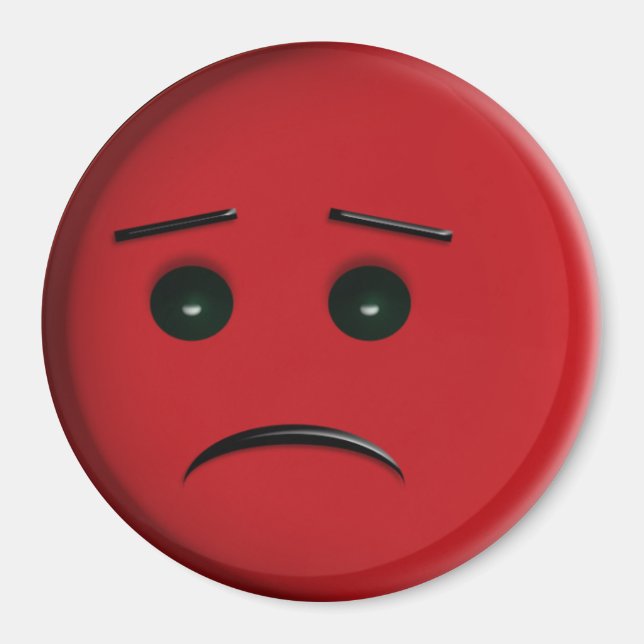 Frowny Ansikte red Magnet (Framsidan)