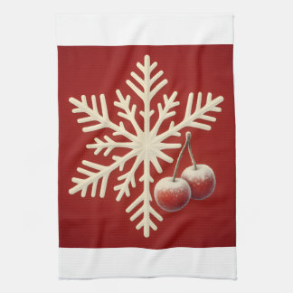 Frozen Cherry Snowflake – Winter Magic Design Kökshandduk