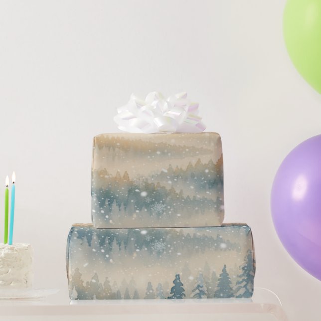 Frozen Dreams Snowy Landscape Presentpapper (Festgåvor)