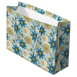 Frozen Elegance Blue and Gold Snowflake