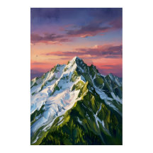 Frozen Mountain Nature Lover Wall Art Poster