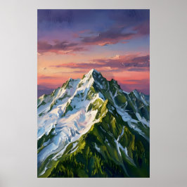 Frozen Mountain Nature Lover Wall Art Poster