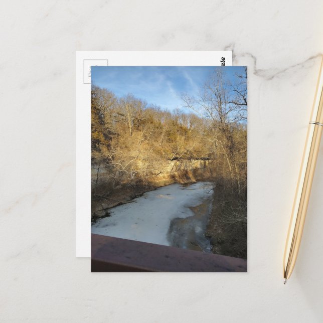 Frozen Stream in the Burlington Iowa  Vykort (Fram/Back In Situ)