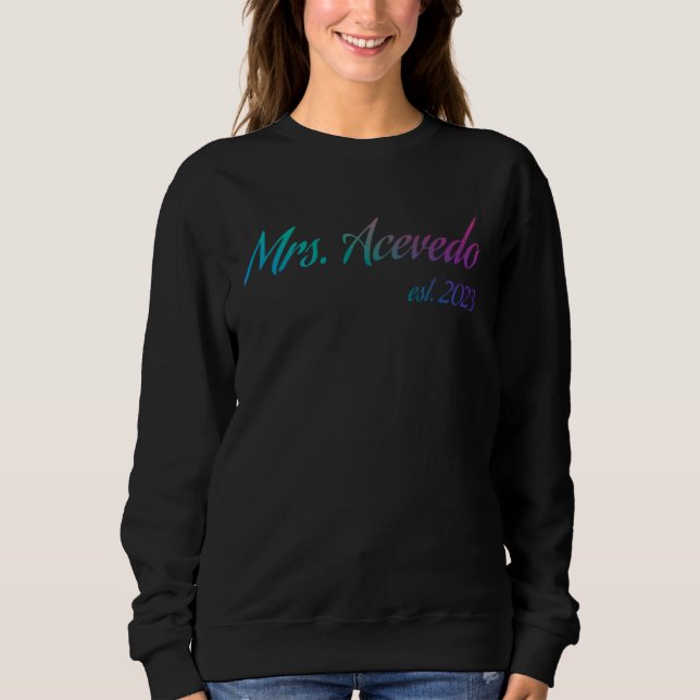 Fru ACEVEDO 2023 ny brud bröllopsfest bröllop T Shirt (Framsida)