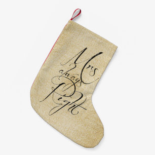 Fru alltid högert linnemönster liten julstrumpa