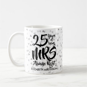 Fru Alltid Rätt Kul 25-års Silverbröllop Kaffemugg