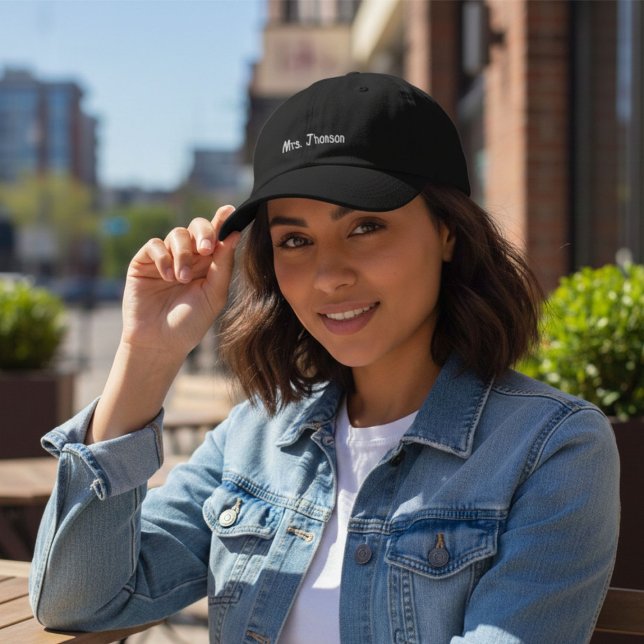 Fru Anpassat Namn brud gåva Nygifta gåva Broderad Keps (Skapare uppladdad)