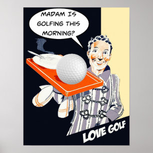 Fru är Golfing Poster