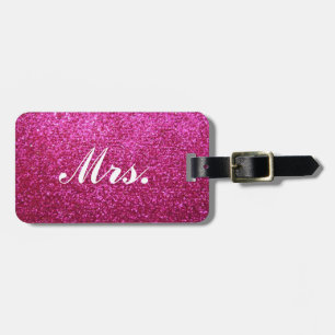 Fru bagagemärkre - shock rosaFauxglitter Bagagebricka