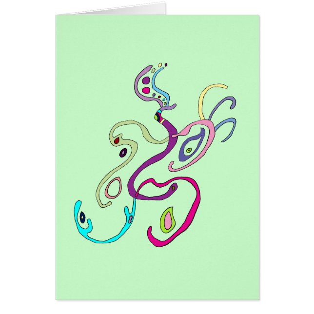 Fru Butterfly, grafisk illustration Hälsningskort (Framsidan)