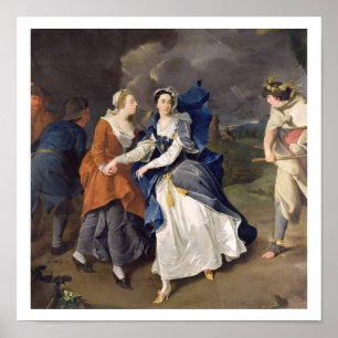 Fru Cibber (1714-66) som Cordelia, 1755 (olja kan Poster