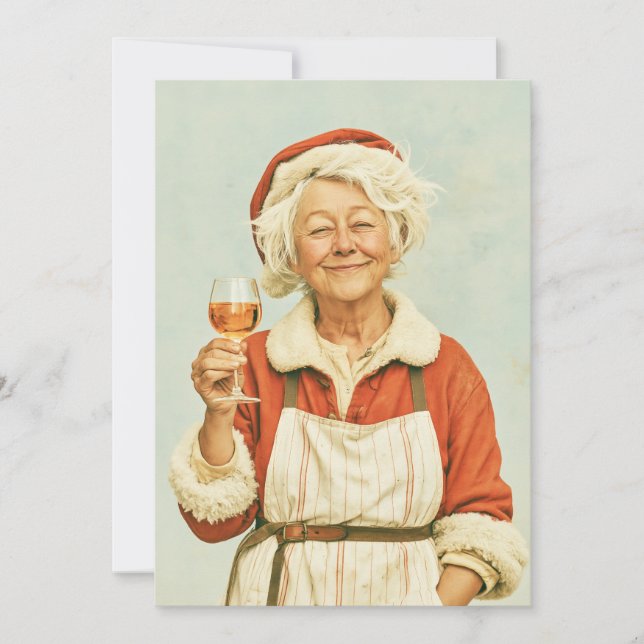 Fru Claus julvinsuppehåll Inbjudningar (Framsida)