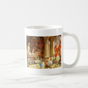 Fru Claus & Santas älvor som bakar julkakor Kaffemugg