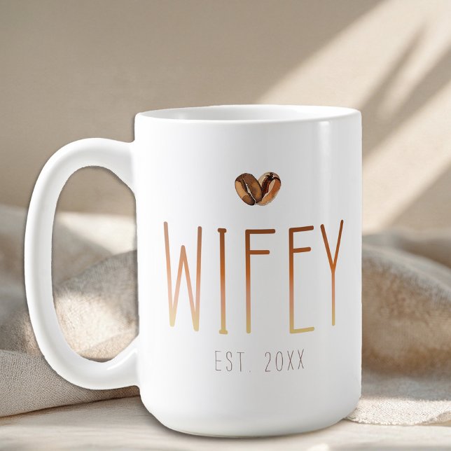 Fru Coffee Mugg Kärlek Bryggs Bröllopsgåva (Wifey Mug)