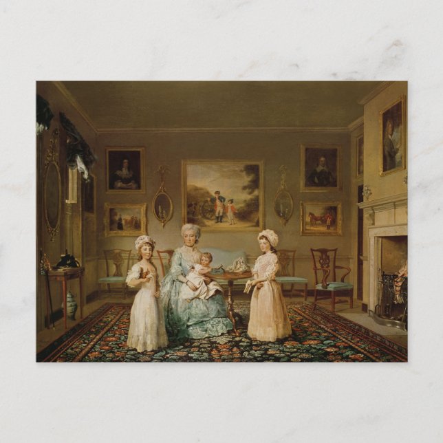 Fru Congreve och hennes barn Vykort (Framsida)
