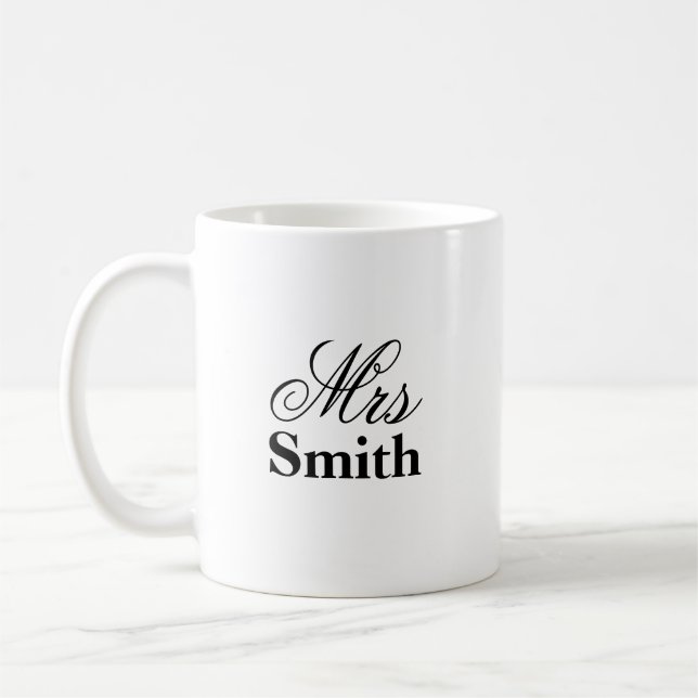 Fru Ditt Namn Kaffemugg (Vänster)