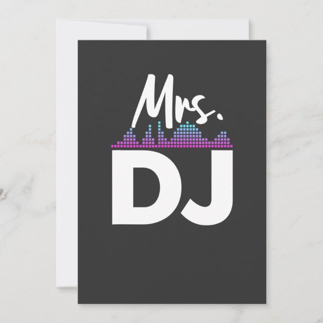 Fru Dj Hustru Disk Jockey Inbjudningar (Framsida)