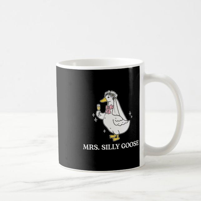 Fru dum brud gås par matchande bröllop kaffemugg (Höger)