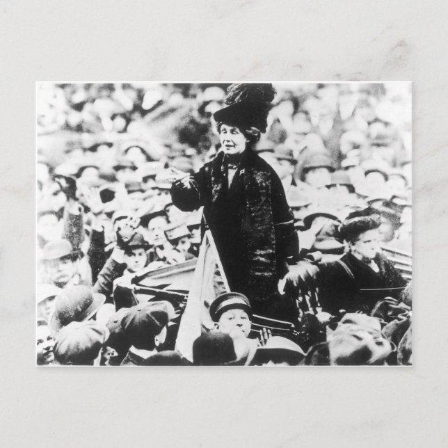 Fru Emmeline Pankhurst Talar till en folkmassa Vykort (Framsida)