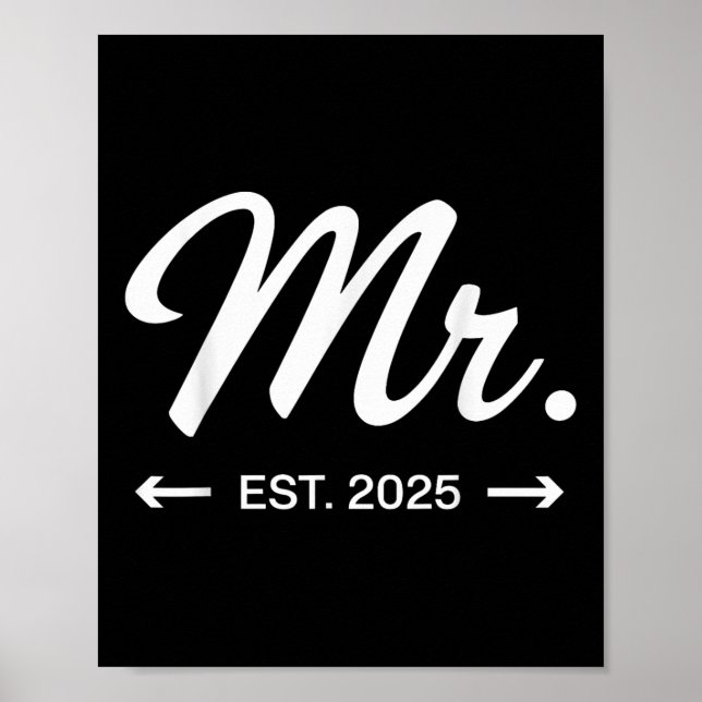 Fru. Est. 2025 Nygifta Bröllopsfest Herr & Poster (Framsidan)