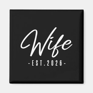Fru est 2026 nygift smekmånad brud fru. bröllop magnet